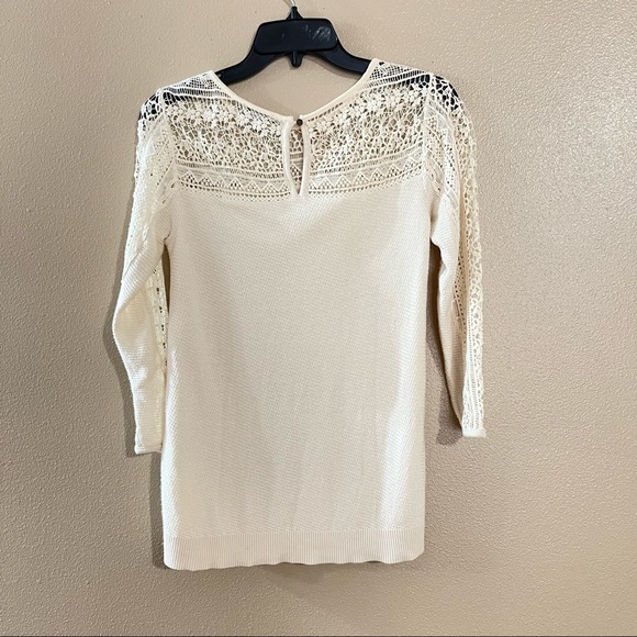 Lucky Brand Lace Yoke Sweater - Picture 6 of 8